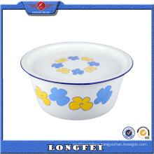 Various Decal Enamel Hand Washing Bowl with Enamel Cover